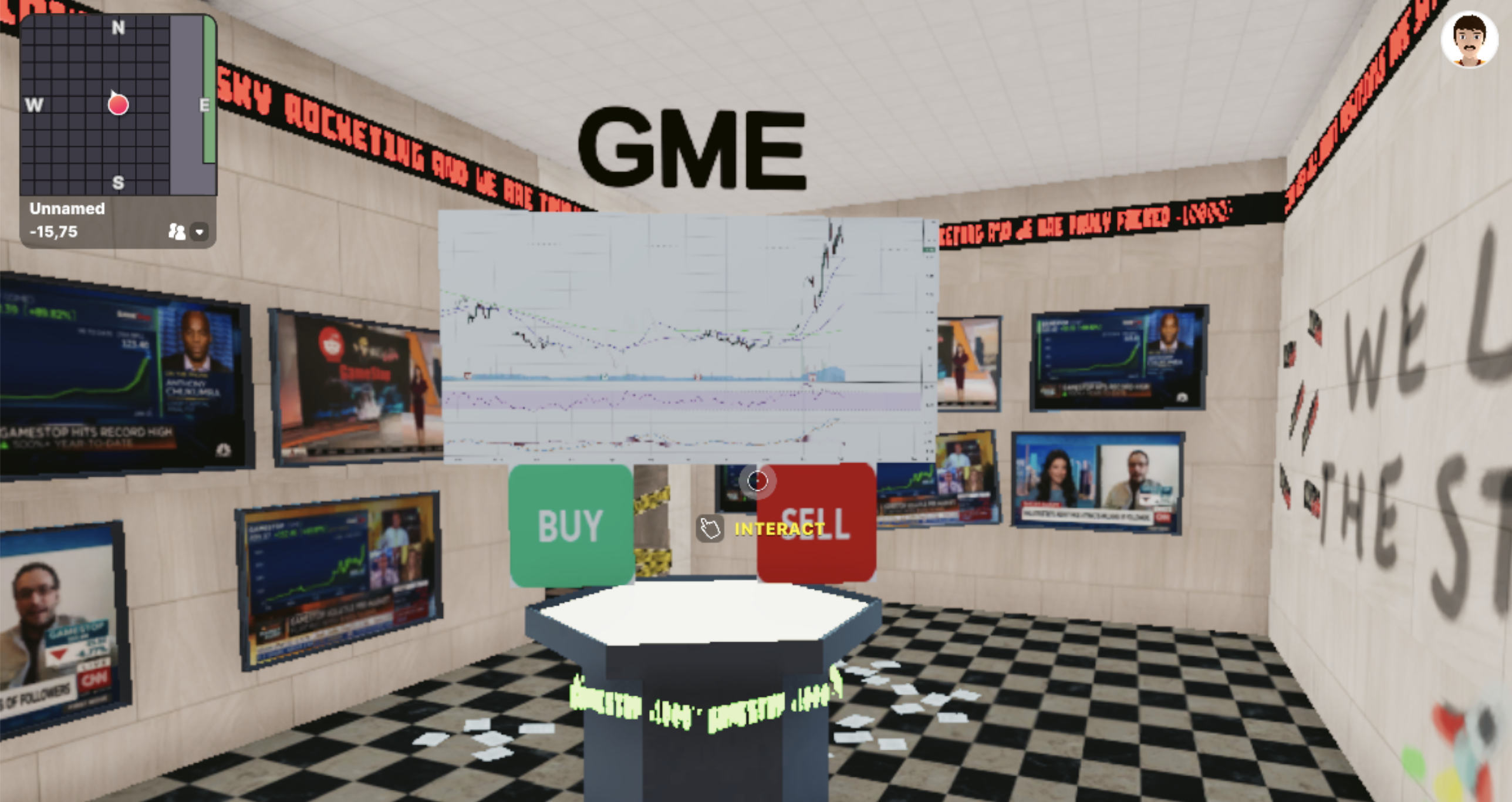 GME on Decentraland, Oct 2021